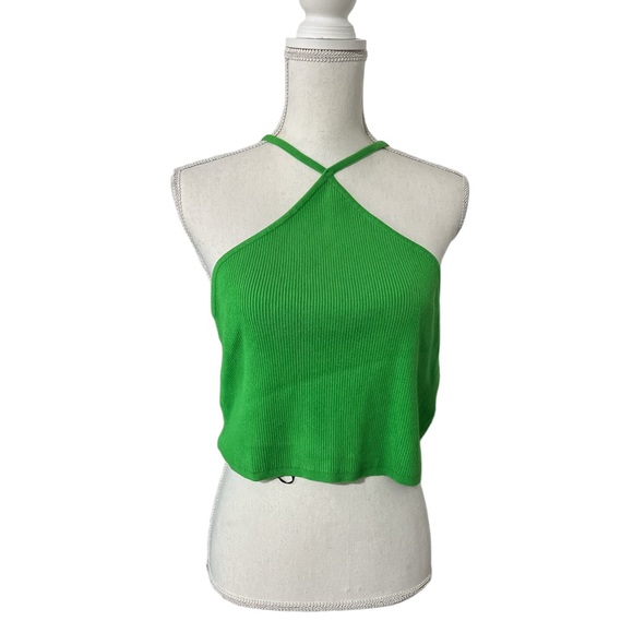 0500 NWT H&M Tie-front Bralette in green sz XXL - Picture 2 of 5